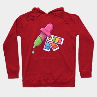 Pipette Paint Drop And Color Picker Cartoon Hoodie